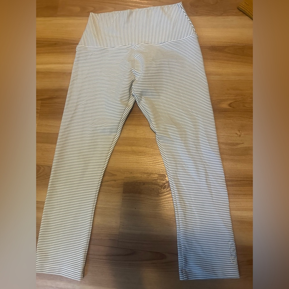 Lorna Jane Kids Black and White Striped Leggings